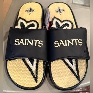 NFL New Orleans Saints men’s size 11/12 slides sandals shoes FOCO new